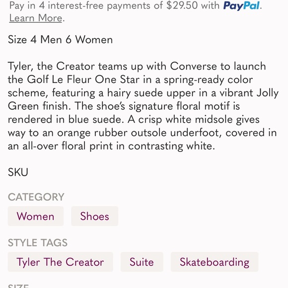 Converse x Tyler the Creator Golf Le Fleur One Star Jolly Green “Hairy” - Picture 16 of 16